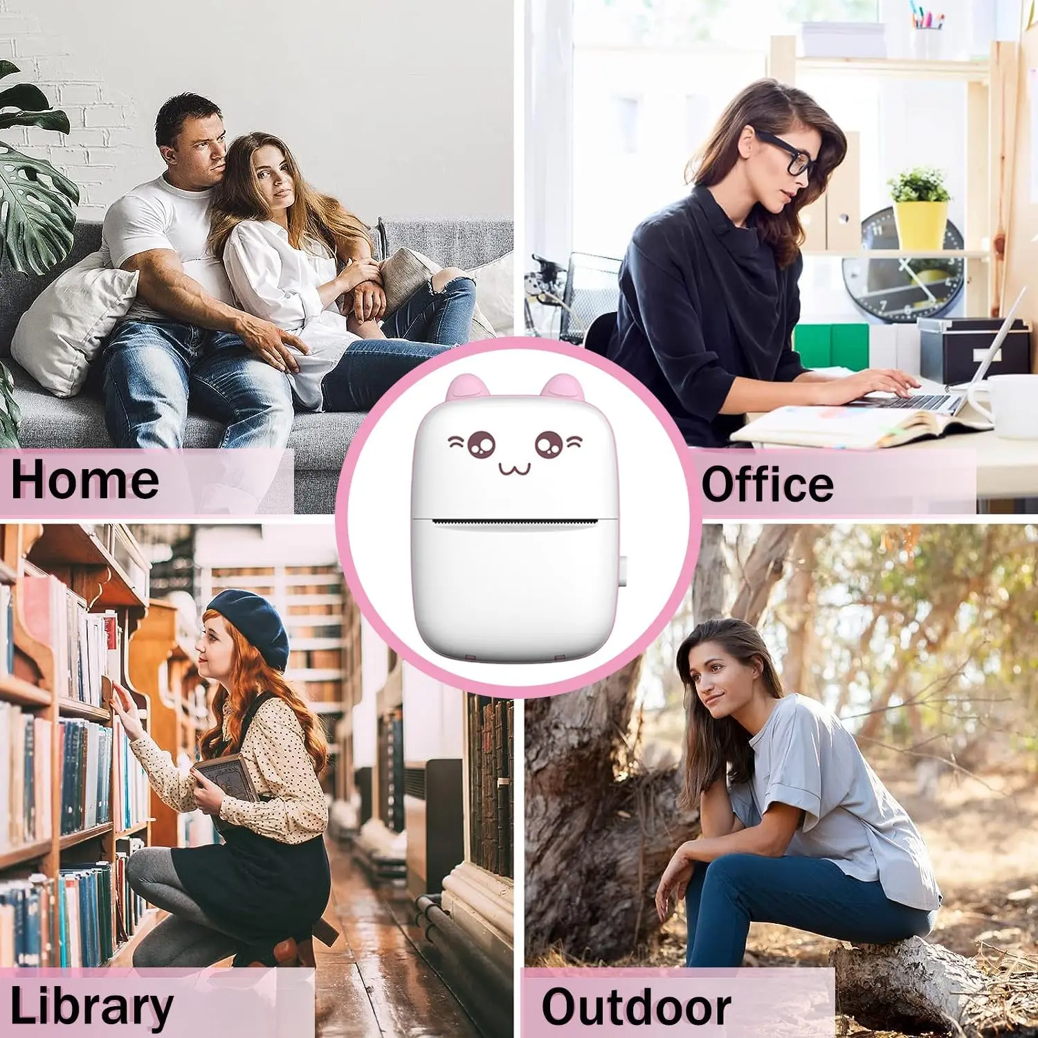 Mini HD Portable Label Thermal Printer Endurance Bluetooth Printer for Student Error Title Note Wrong Pocket Inkless Printing