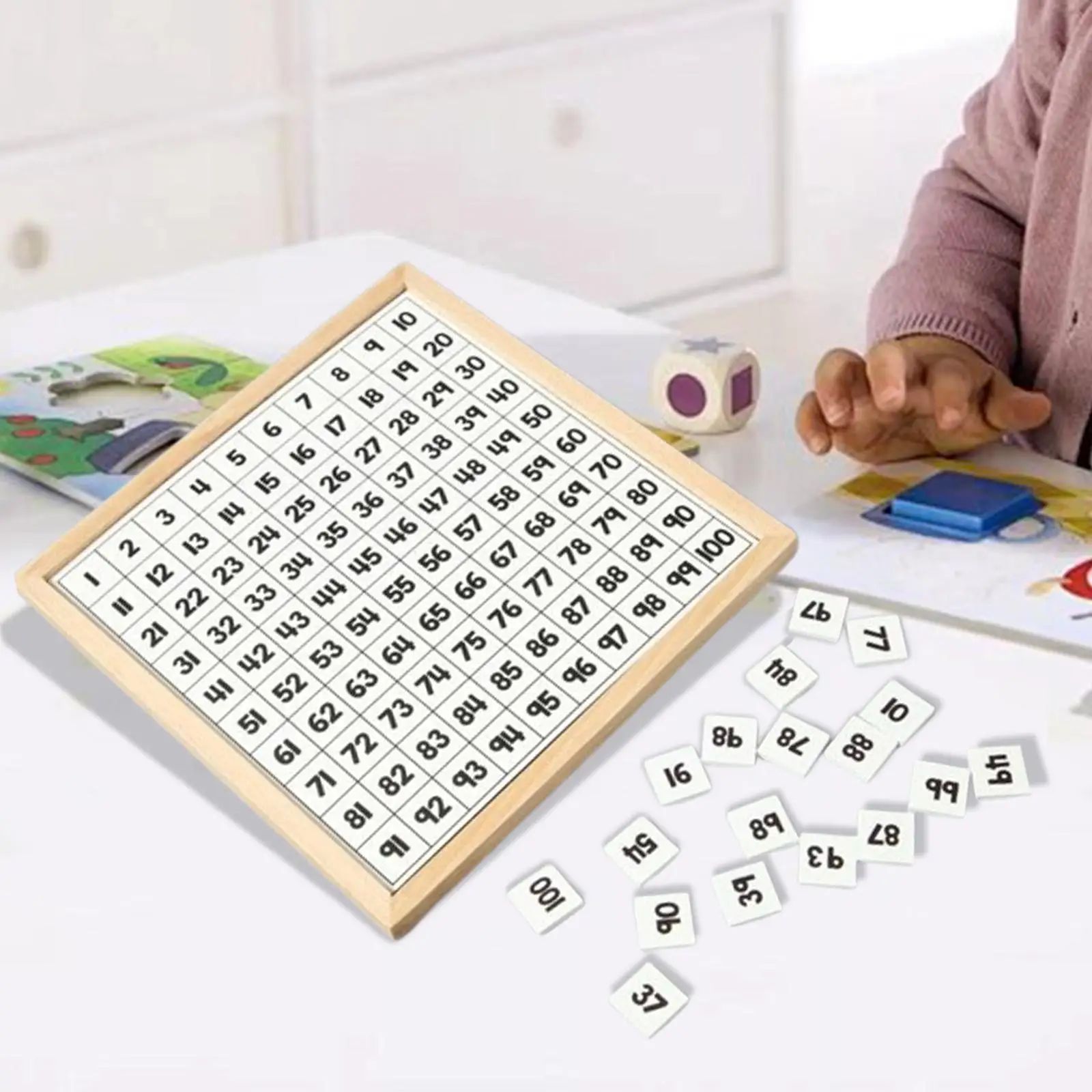 

Montessori 1-100 Number Board Consecutive Numbers Teaching Tool Maths Games Educational Hundred Board Game Toy for Children