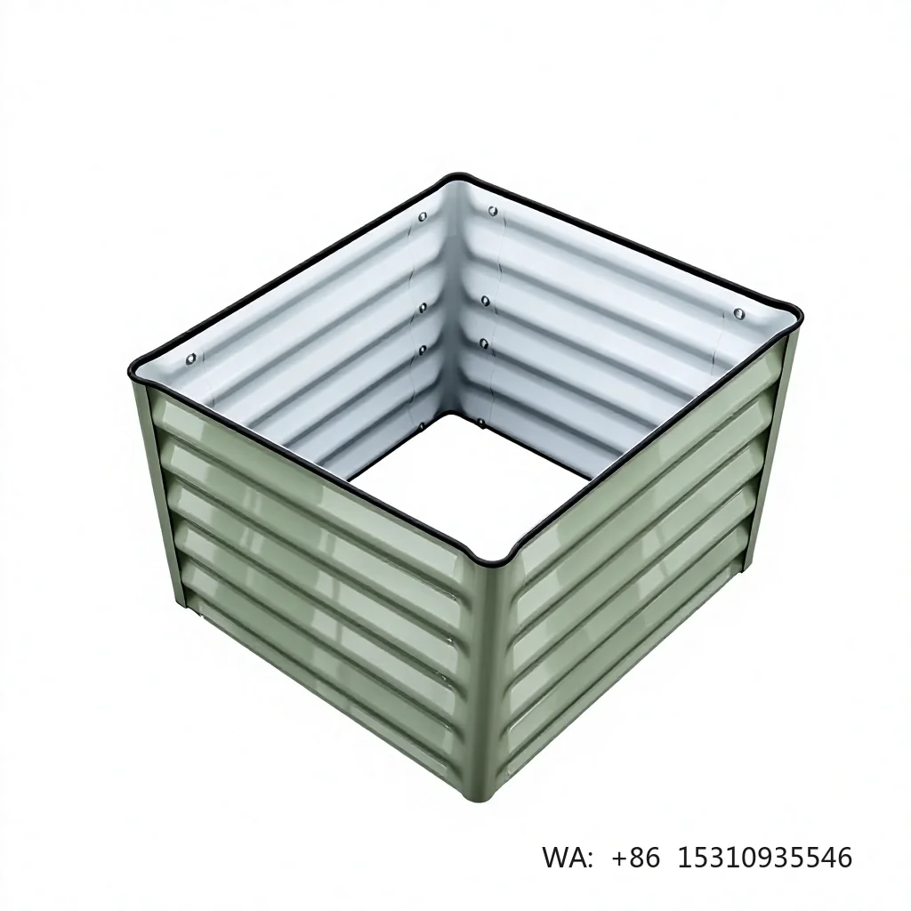 Custom Rectangular European Style Iron Flower Box & Vegetable Planter Galvanized Widened Design Large Capacity JS-015