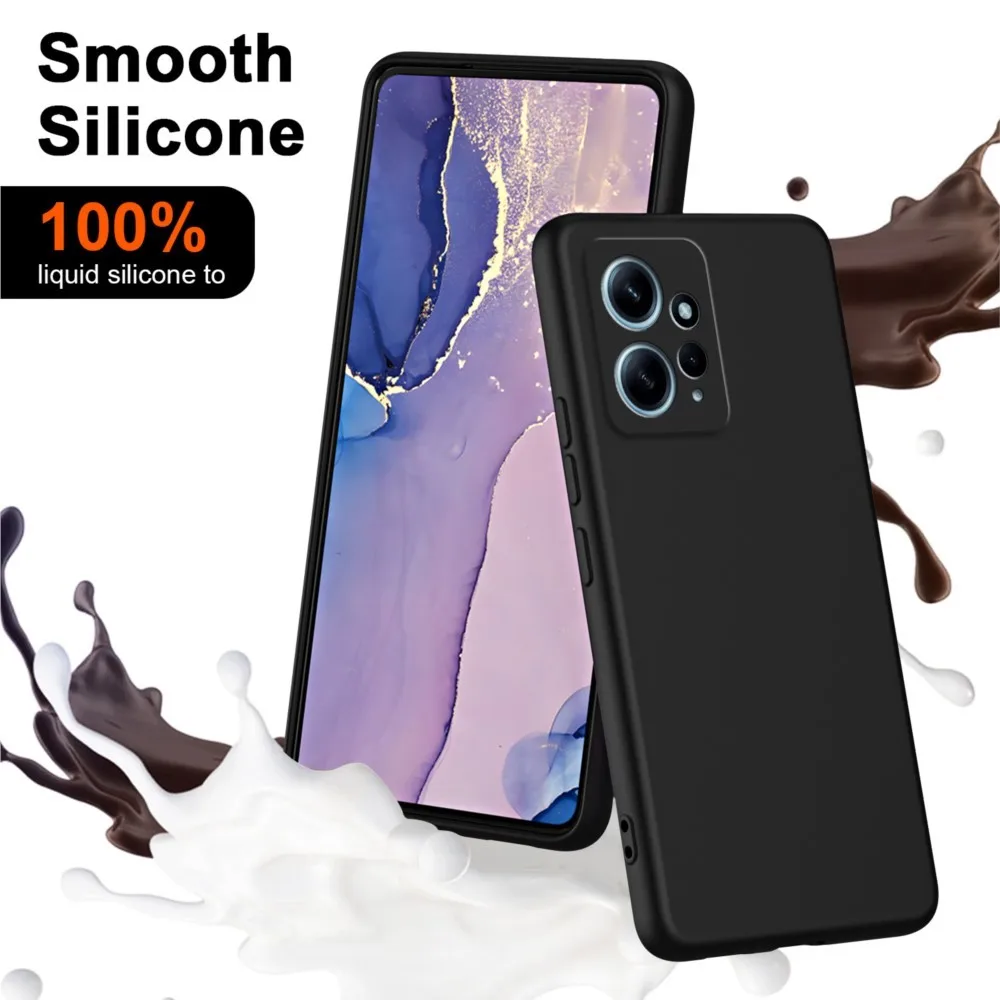 Flüssige Silikon hülle für Xiaomi Redmi Note 12 4g Fundas Luxus weiche stoß feste ultra dünne Telefon abdeckung Redmi Note12 4g Hülle