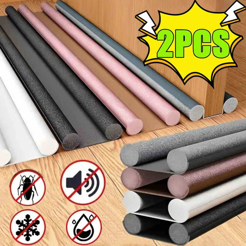 New 2/1PC Windproof Seal Strips Draught Excluder Stopper Door Bottom Guard Double Protector Doorstop Blocker Sealer Soundproof