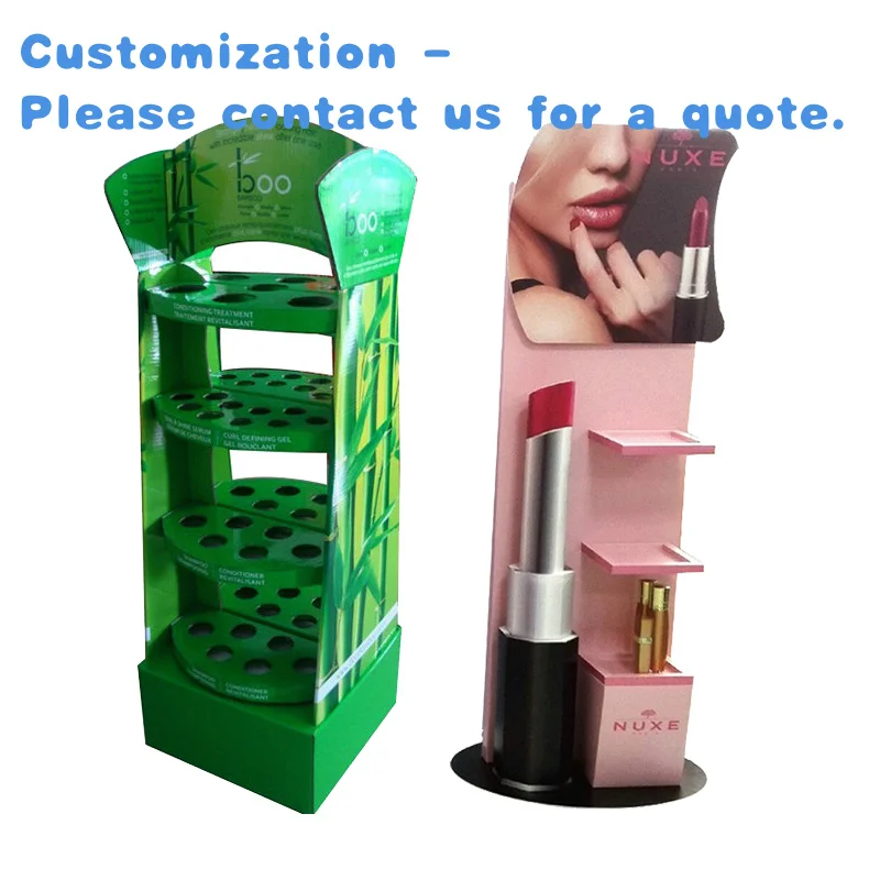 custom.Corrugated Cosmetic Cardboard Display Stand Flooring Eyelashes Lipstick Perfume Cardboard Retail Stands Promotion