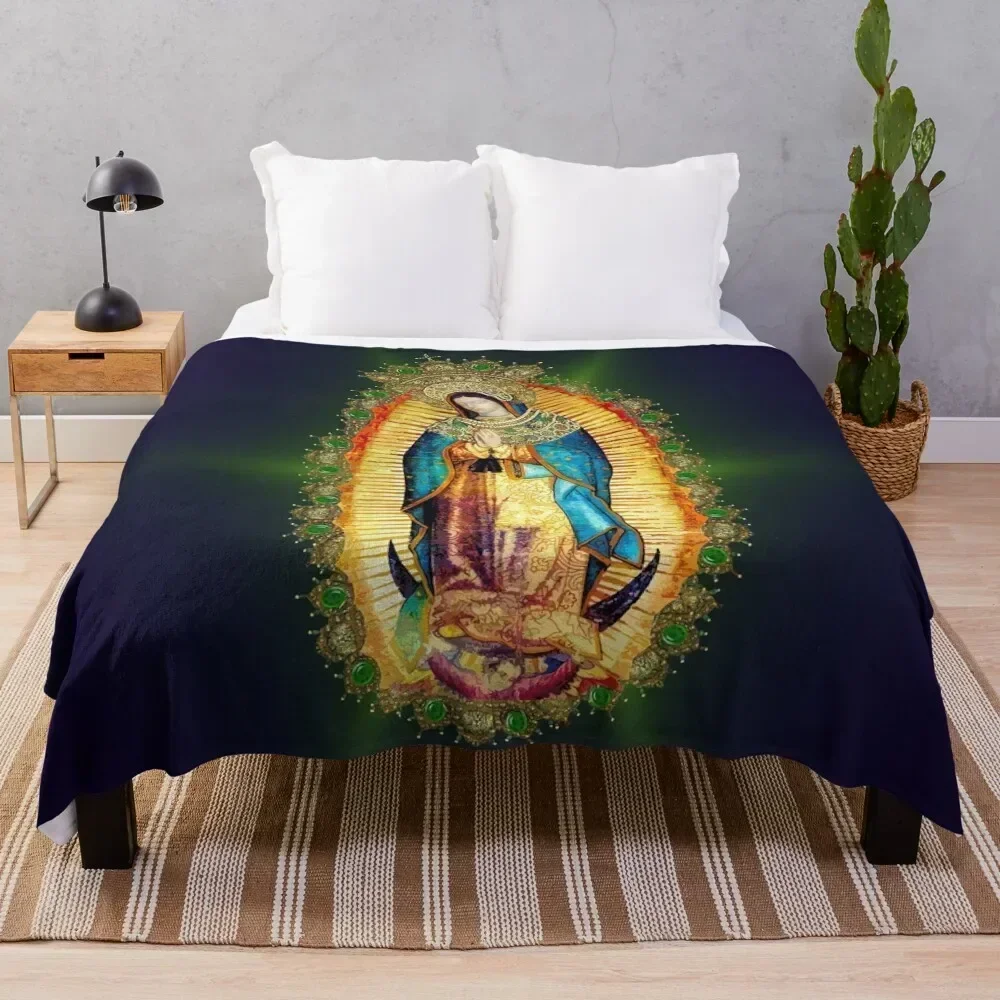 

Our Lady of Guadalupe Mexican Virgin Mary Aztec Mexico Throw Blanket Warm Extra Large Throw Bed Fashionable Beautifuls Blankets