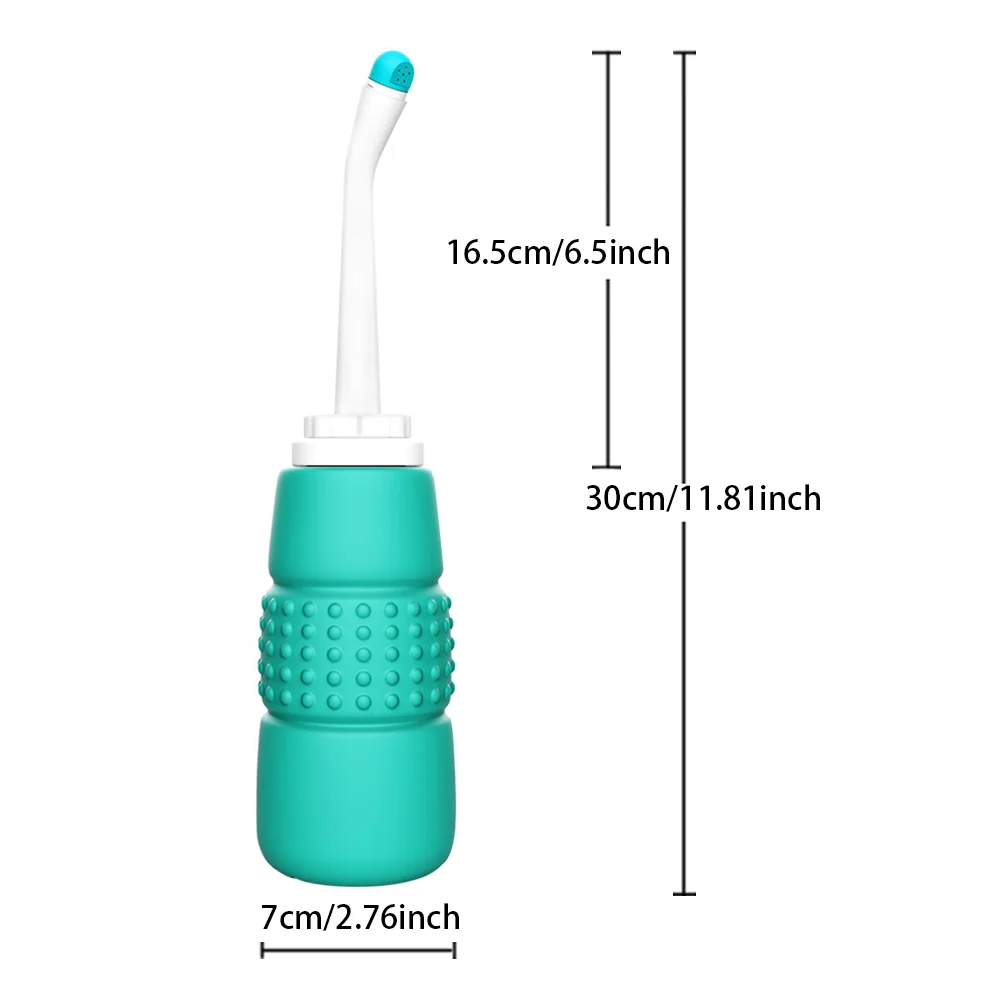 Portable Travel Bidet Handheld Personal Sprayer Mini for Toilet 350ML Eva Bottle Water Capacity with Extra Long Nozzle