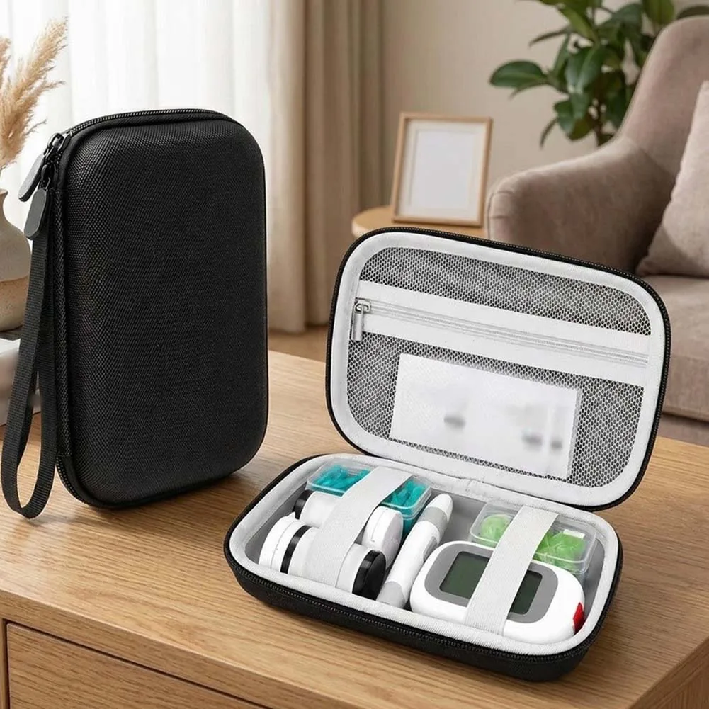 Travel Case for Diabetic Supplies EVA Material For Insulin Pen Holder Glucose Monitor Storage Bag 12 5 18.5 CM Size