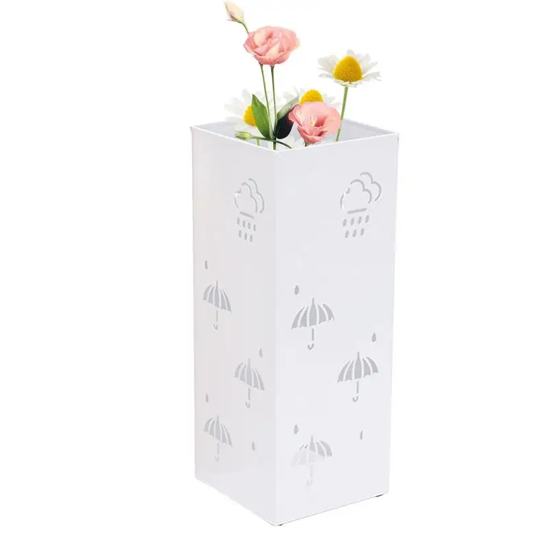 Metal Umbrella Holder Square Umbrella Stand Rack Decorative Umbrella Holder Bin Home Storage Organization For Corridors Areas