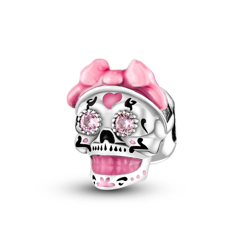 925 Sterling Silber Halloween Charms Perlen Skelett Kürbis Kutsche Hexe Herz Anhänger Passend für Armband Frauen DIY Schmuck Geschenke – Detail 4