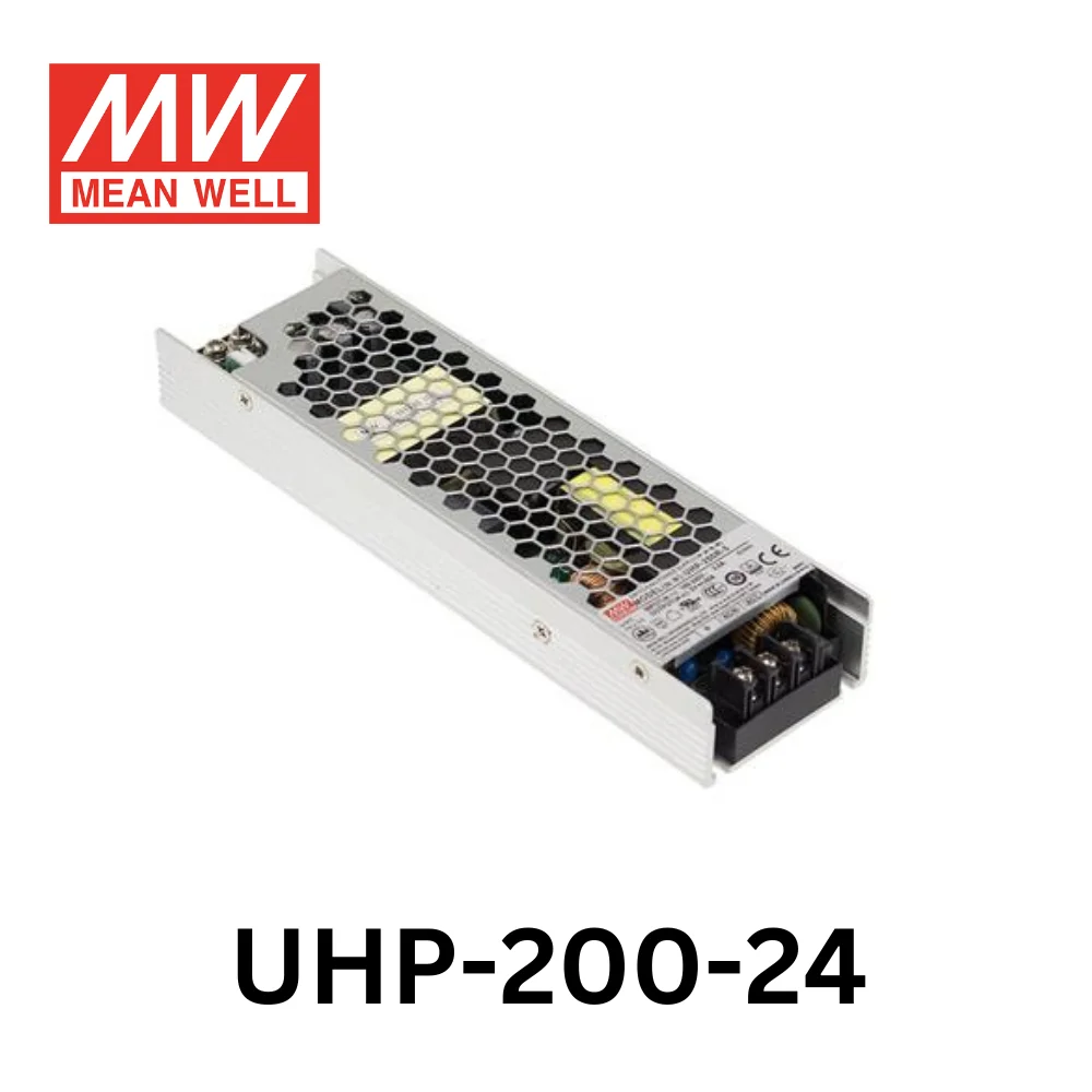 MEAN WELL UHP-200-24 AC-DC Slim Single output enclosed power supply with PFC; Output 24VDC at 8.4A