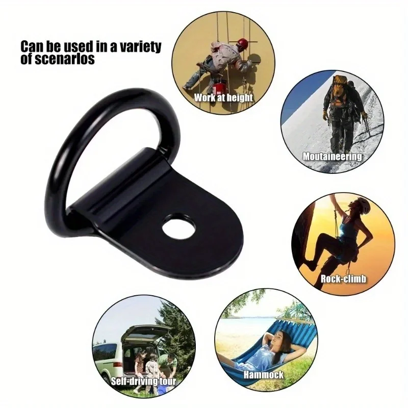 10Pcs Stainless Steel D Shape Pull Hook Tie Down Anchor Ring for Truck Trailer RV Boat Cargo Accessories
