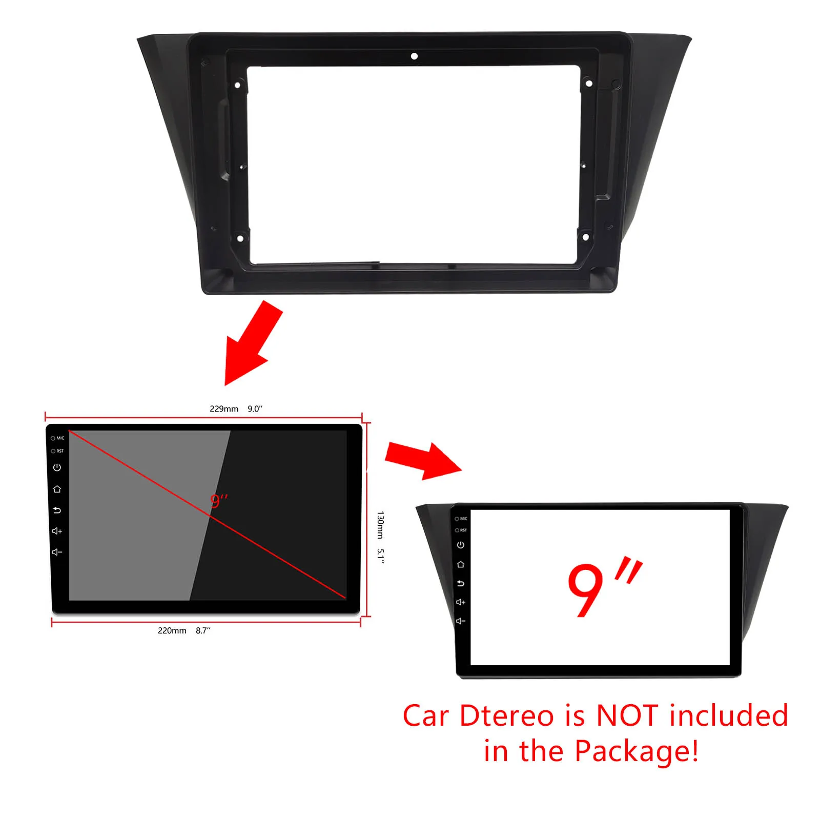 9 Inch 2din Car Accessory Fascia For Iveco Daily 2014+ Fascias Audio Fitting Adaptor Panel Frame Kit Car DVD Frame Dashboard