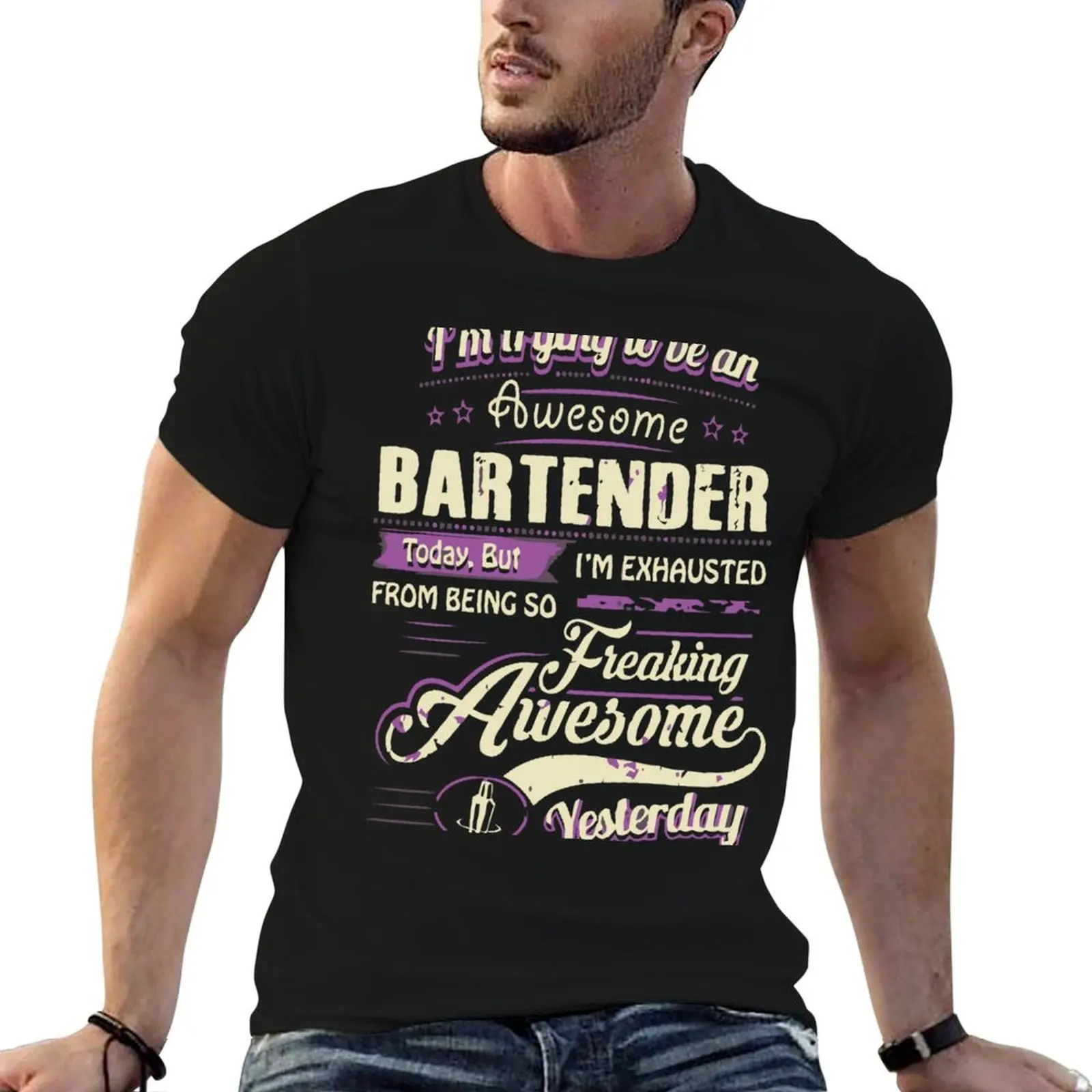 

Bartender Stay tipsy T-Shirt essential t shirt t shirt men 100% cotton luxury brand t shirt man luxury T-shirt