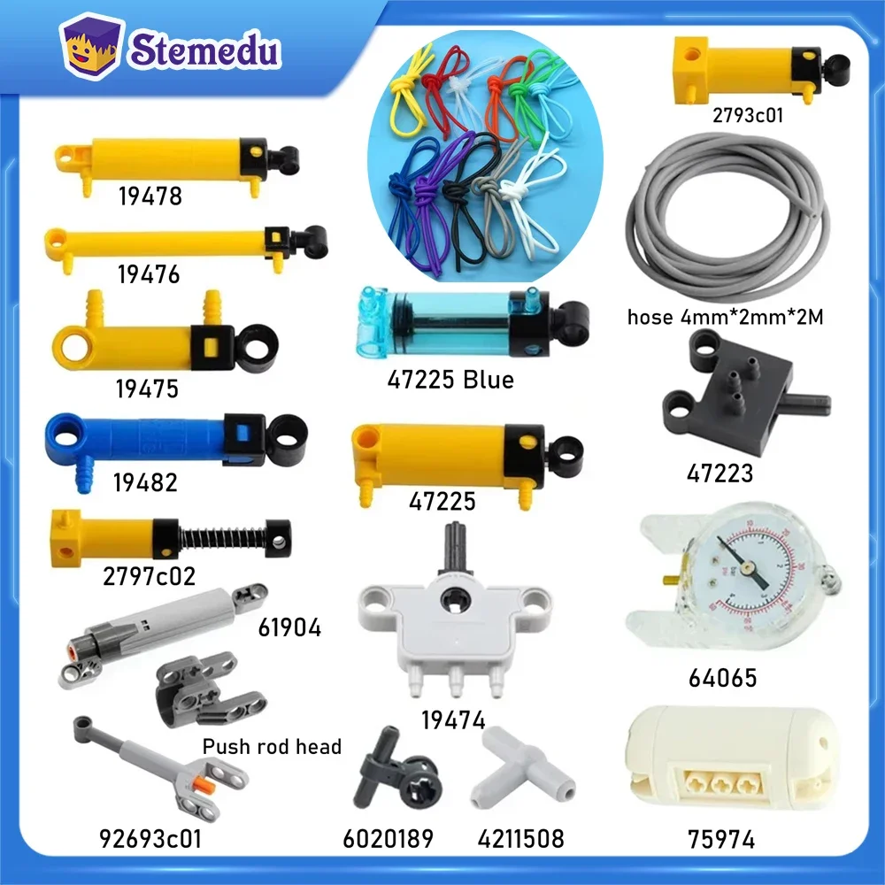 Moc mangueira técnica bomba de ar tanque push rod putter interruptor pistão peças pneumáticas compatíveis com legoeds 9641 42043 47225 61904