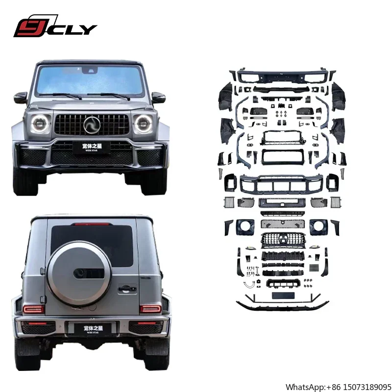 CLY Car Bumper for 2025  G Class W464 W465 Upgrade B800 Style Wide Body Kit Grille FRONT REAR BUMPER GLOSSY BLACK TRIM