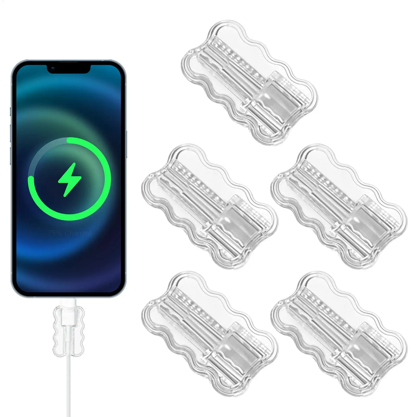 Charging Cord Protector 5Pcs/set Anti-Bend Data Cable Cover charging data cable protective case prevents data cable breakage
