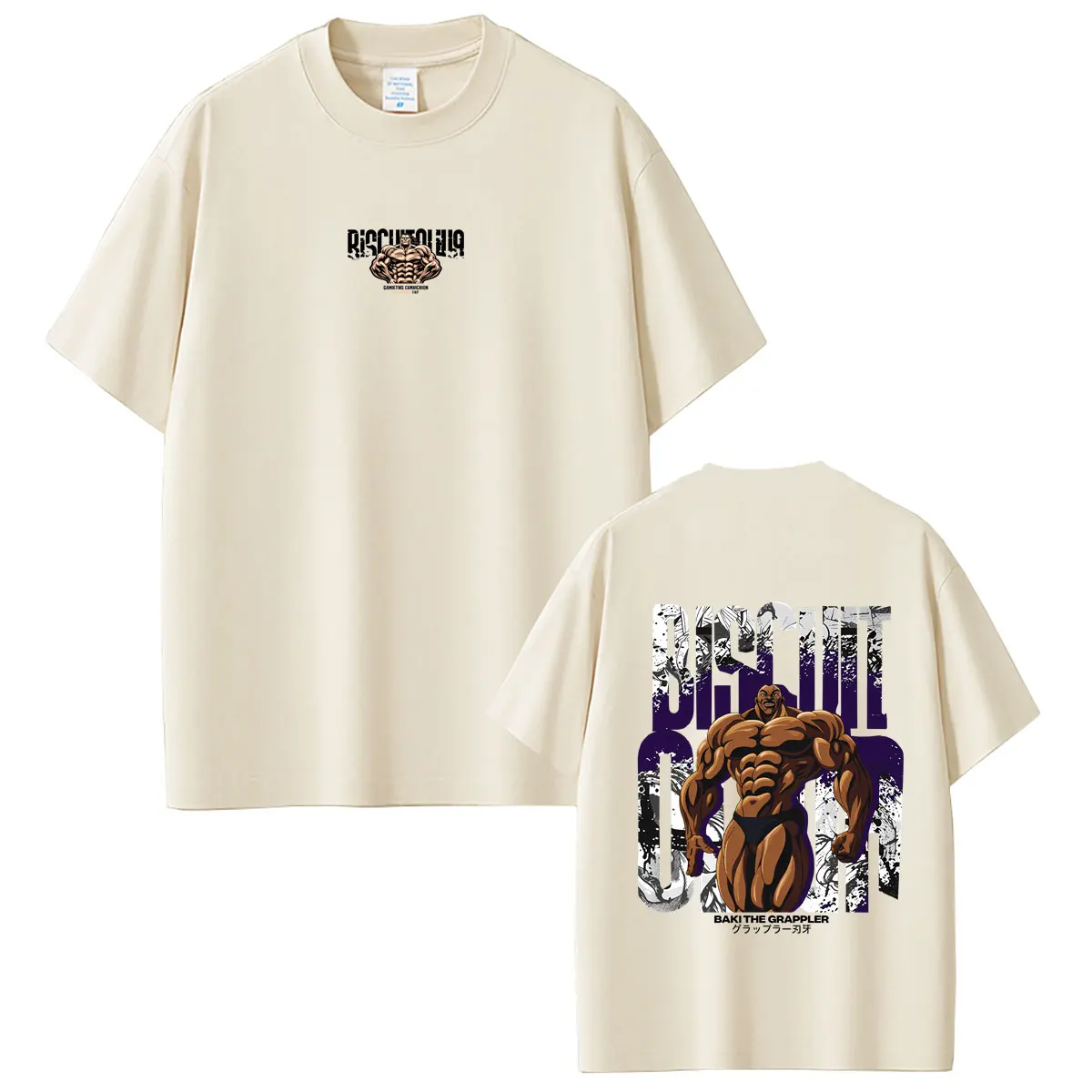 Anime Baki The Grappler Biscuit Oliva Graphic T Shirts Summer Men Women Manga Harajuku T-shirt Male Oversized Crewneck Tshirt