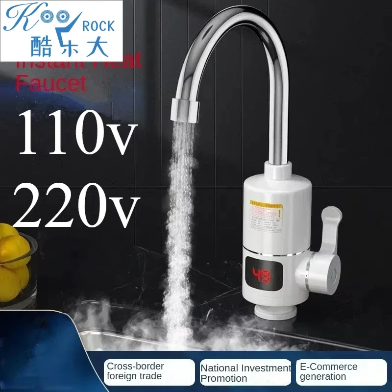 3-Second Hot Water Kitchen Faucet,110V 220V Instant Electric Heating Faucet, Intelligent Hot Water Heater for Small Kitchens