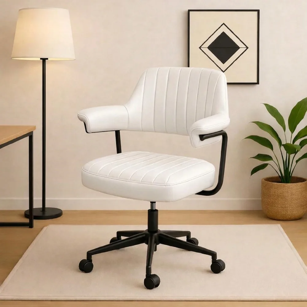 

Вращающееся офисное кресло для дома, эргономичное регулируемое кресло для домашнего офиса, кабинета, туалетного столика и гостиной