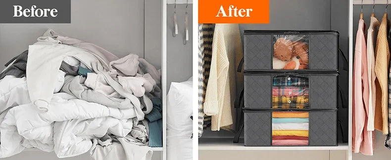 Storage Bag Foldable Large Capacity Clothes Blanket Storage Bags Storage Containers for Organizing Bedroom Closet Clothing