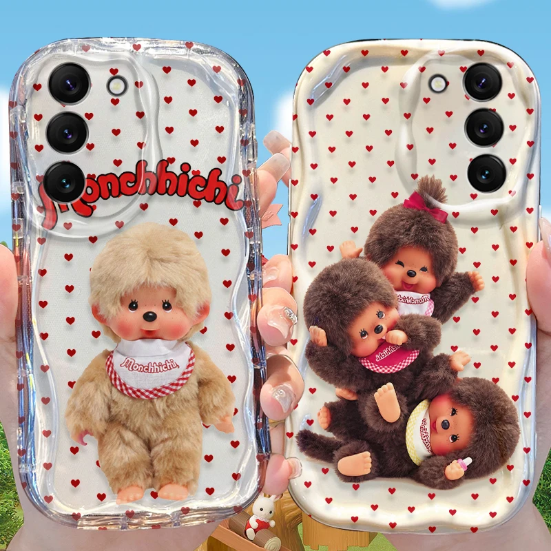 M-monchhichis-s Plush Doll Case for Samsung Galaxy S26 S25 S24 Plus S23 Ultra S22 S21 S20 FE A73 A71 4G A57 A56 A55 A54 5G Cover