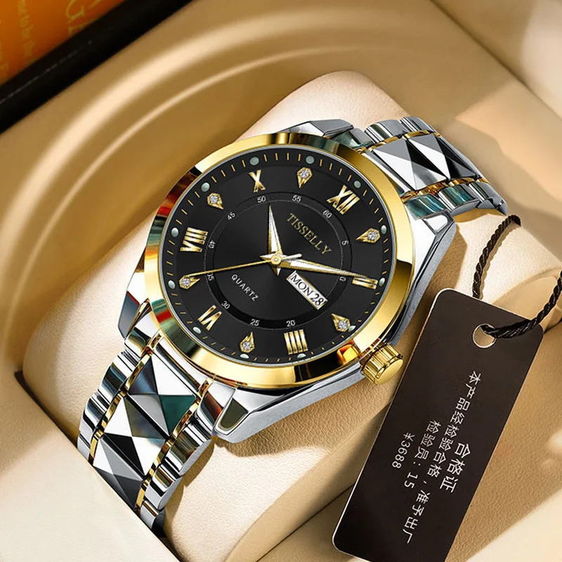 ZH169 トレンディでファッショナブルなメンズ腕時計、防水夜光カレンダー、クォーツ時計、ビジネス時計、ギフト、男性用腕時計