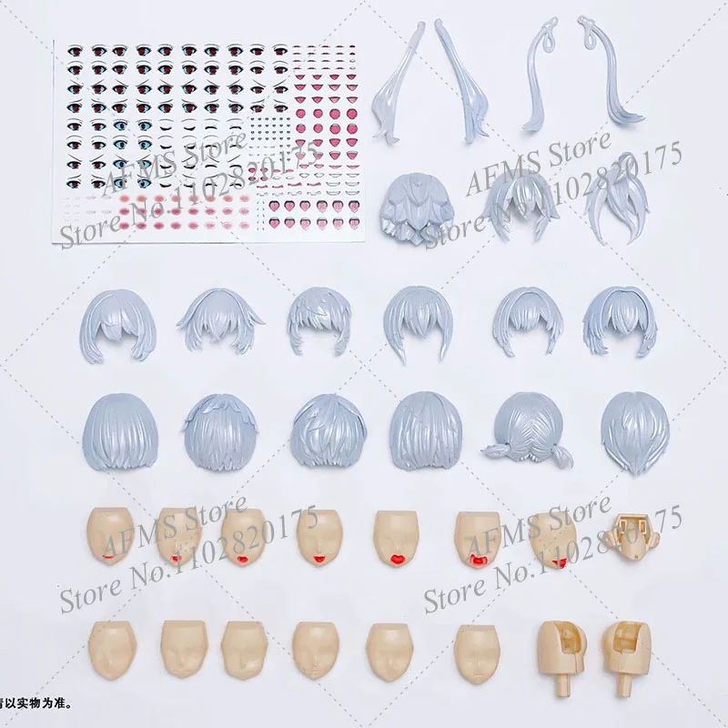 1/12 البدلة المتنقلة فتاة الوجه الشعر القدم الصدر استبدال أجزاء ملحق ل 6 بوصة DIY بها بنفسك الجمعية عمل الشكل الجندي دمية نموذج #5