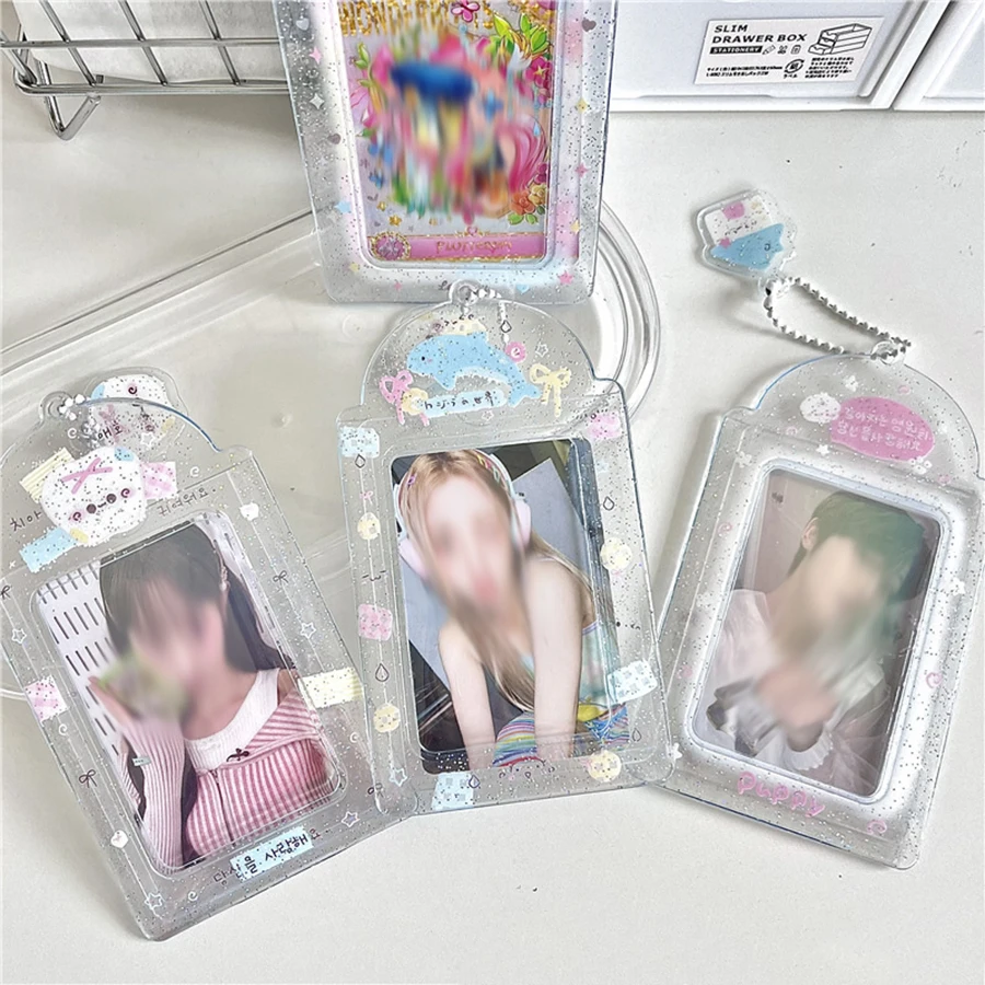 1 個のフォトカードホルダーキーホルダー ID バッジホルダー、かわいいフォトカードホルダーキーホルダーバッジホルダー、3 インチ