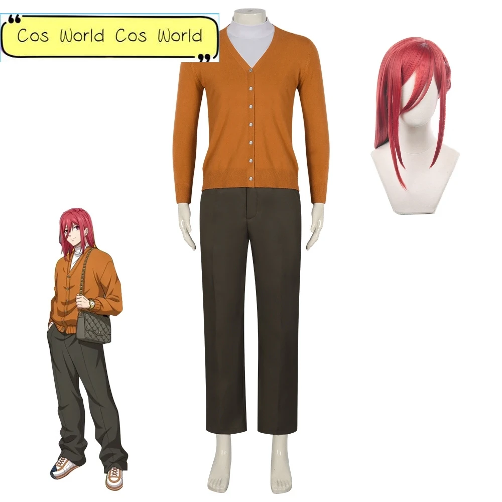 

Anime BLUE LOCK Chigiri Hyoma Cosplay Costume Daily Halloween Role Play Uniform Men Top Pants Civvies Sweater Red Wig Full Suit