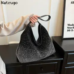 Luxury Rivet Design Tote Bag Woman 2023 Trend Large Capacity Female Shoulder Bag High Quality Faux Suede Woman Bucket Bag