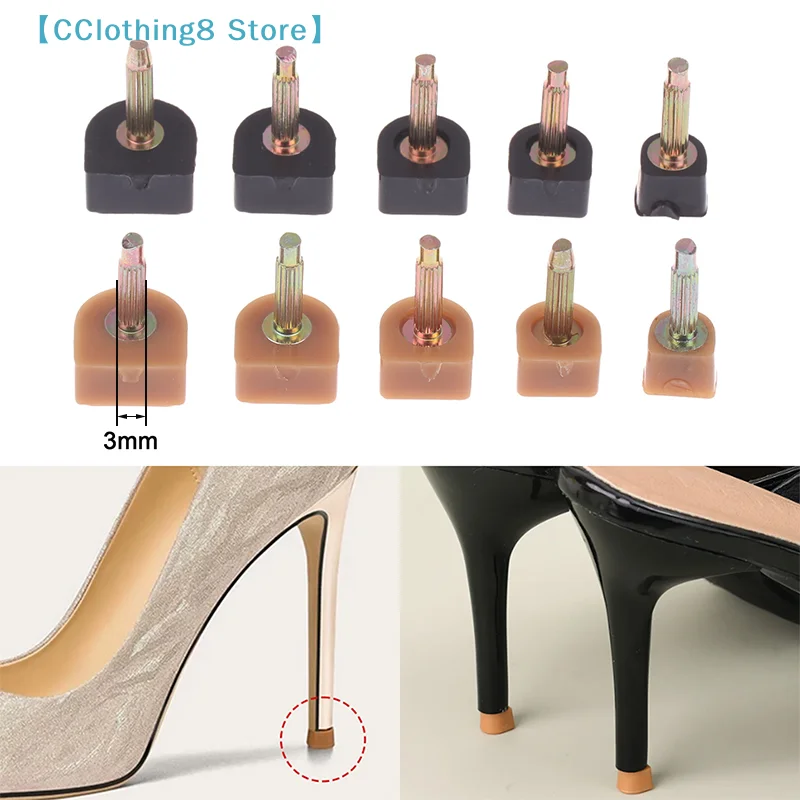 10Pcs Heel Repair Tips Pins Shoes Tips Taps Dowel Lifts Replacements Shoe Repair Heel Stoppers Protectors Accessories【AliS8】