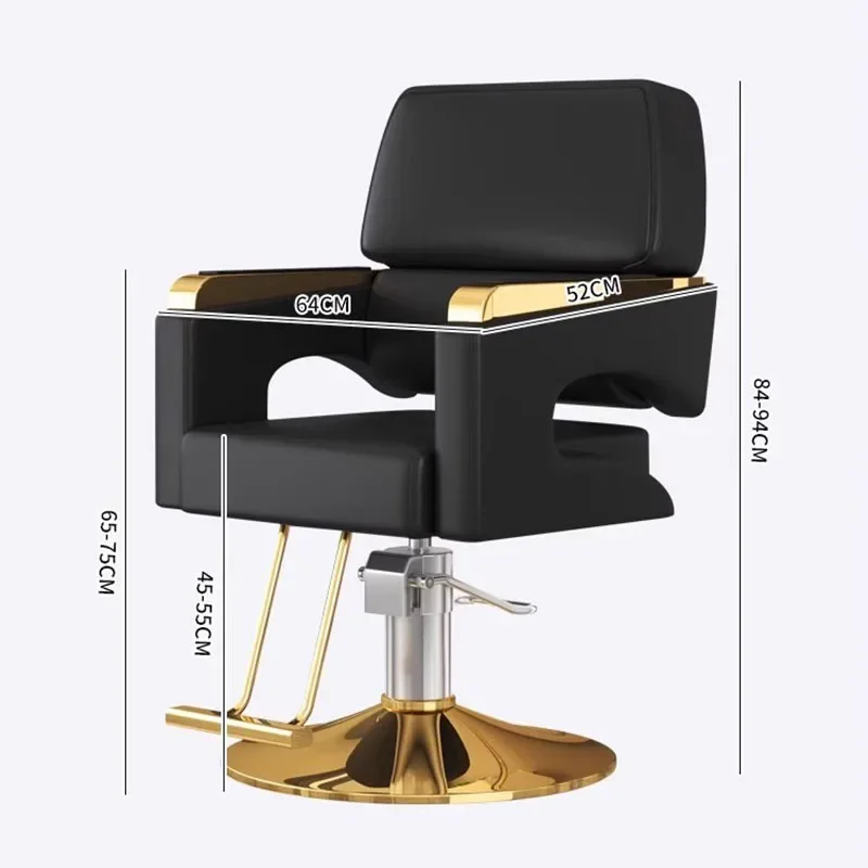 Luxury Black Barber Chair Luxury Personalized Professional Leg Rest Chair Swivel Advanced Adjustable Cadeira Salon Furniture