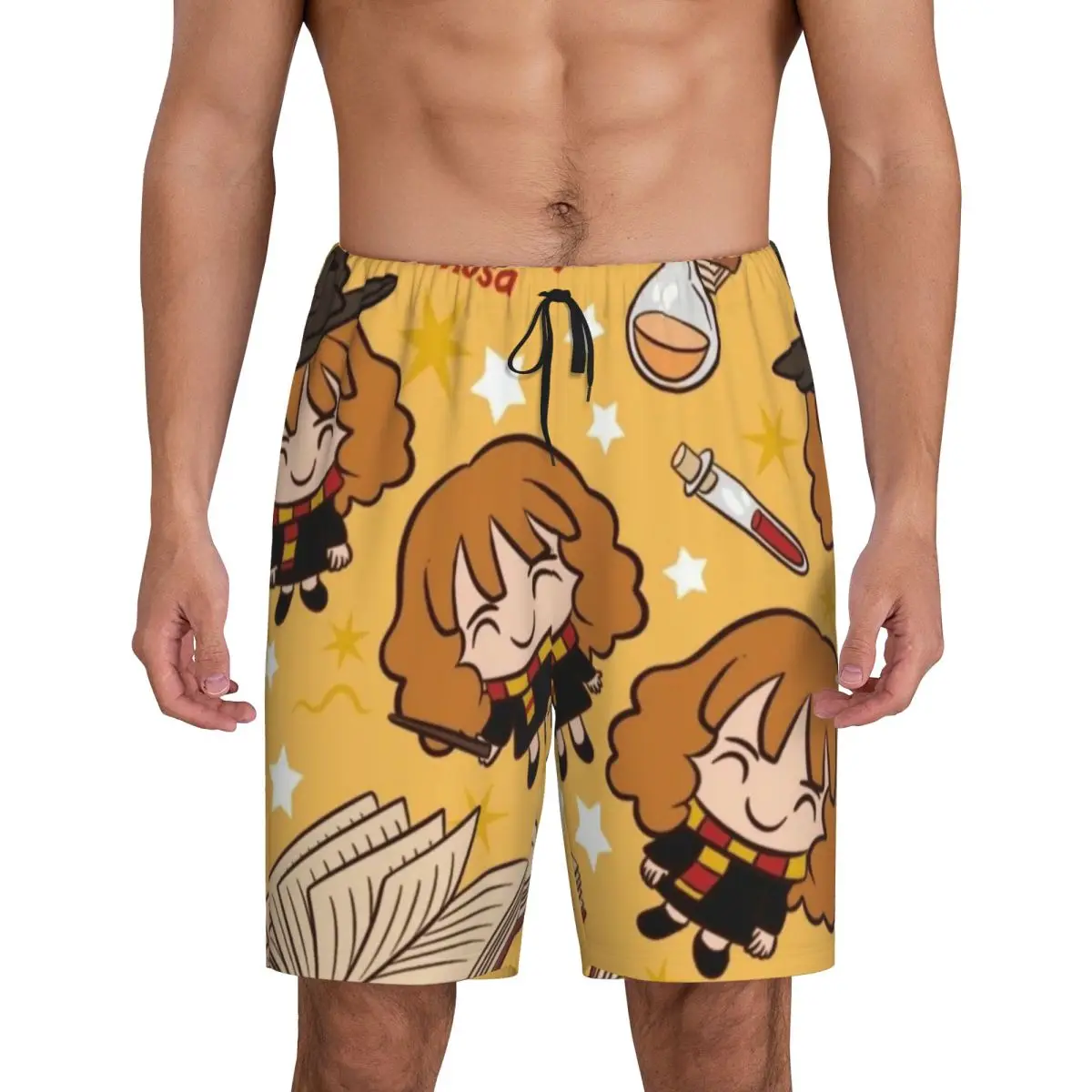 

Custom Harrys Magic Adventure Movies Potters Pajama Shorts for Men Sleepwear Lounge Bottom Stretch Sleep Short Pjs with Pockets