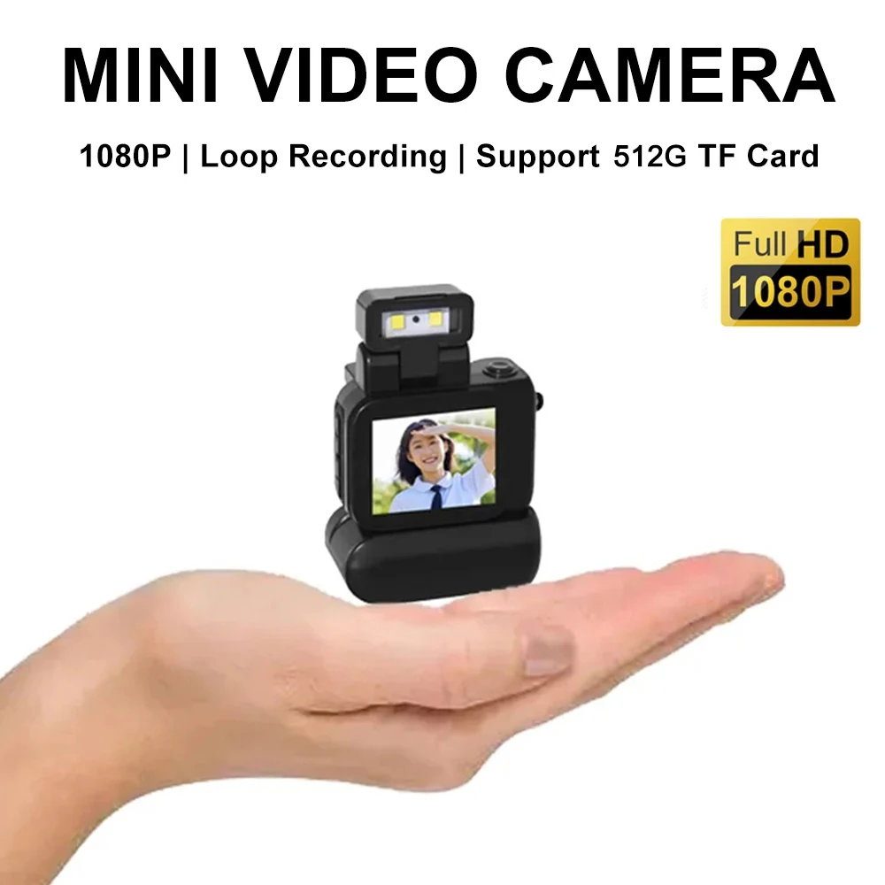 HD 1080P Mini Camera with LCD Screen Flash Lamp Battery Dock Video Recorder Portable Retro Ultra Compact Small Camcorder Y4000