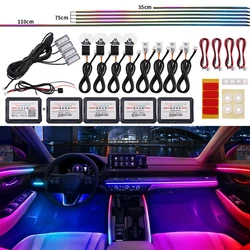 18in1 High Quality Symphony Full Colors Streamer LED Ambient Light Car Interior Decoration RGB Neon Acrylic Strip USB Atmosphere