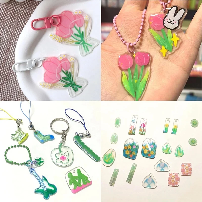 Top-146PCS Shrink Sheets Kit,Shrink Paper Keychain Kit With 25PCS Shrink Paper 121PCS Open Iron Ring,Hole Punch