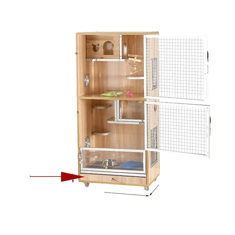 Chinchilla Hamster cage Cooling ice nest Air conditioner Solid wood ecological board