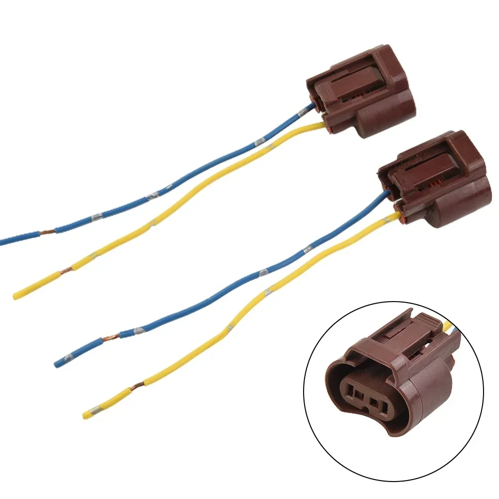 2 Pcs 9006 HB4 Light Socket Connector Lamp Bulb Plastic Plug And Copper Wire Two Harness Fog Wire Pigtail Female U