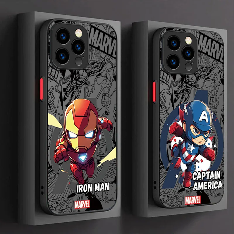 Marvel Spider Man Groot Matte Hard Case For iPhone 15 14 13 12 11 Pro Max mini X XR XS 7 8 6 Plus SE 2020 Shockproof Cover Funda