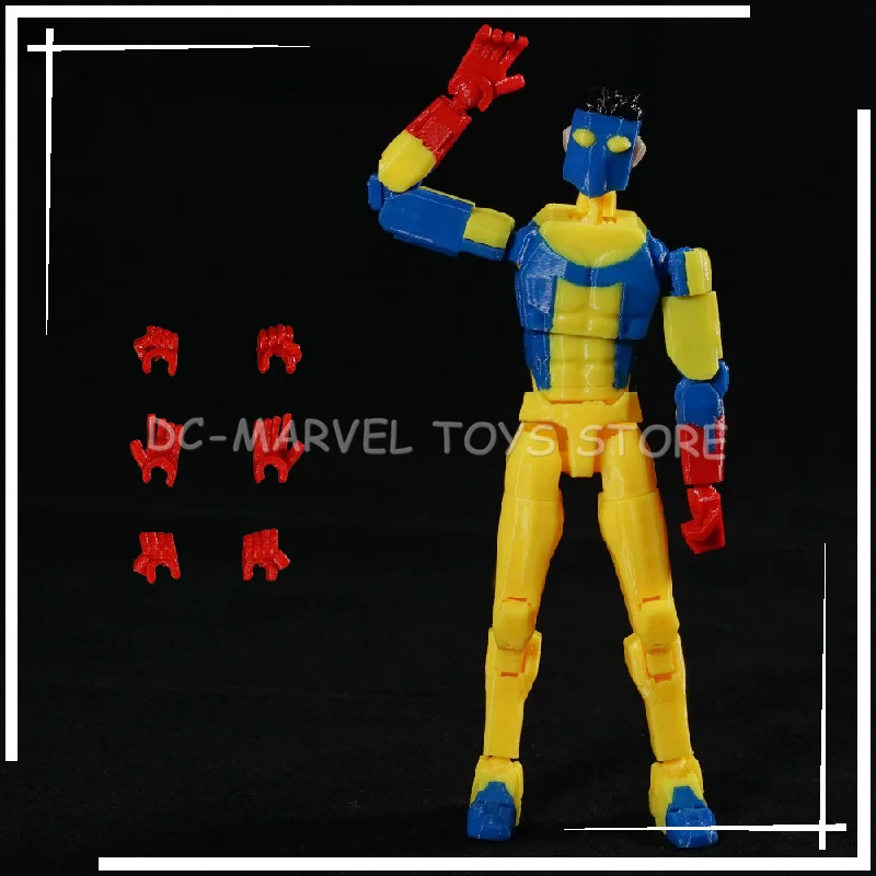 En stock, figurine d'action personnalisée, jouet transformable imprimé en 3D, Invincible T13 Dummy13 à masque bleu, multi-articulé, imprimé en 3D