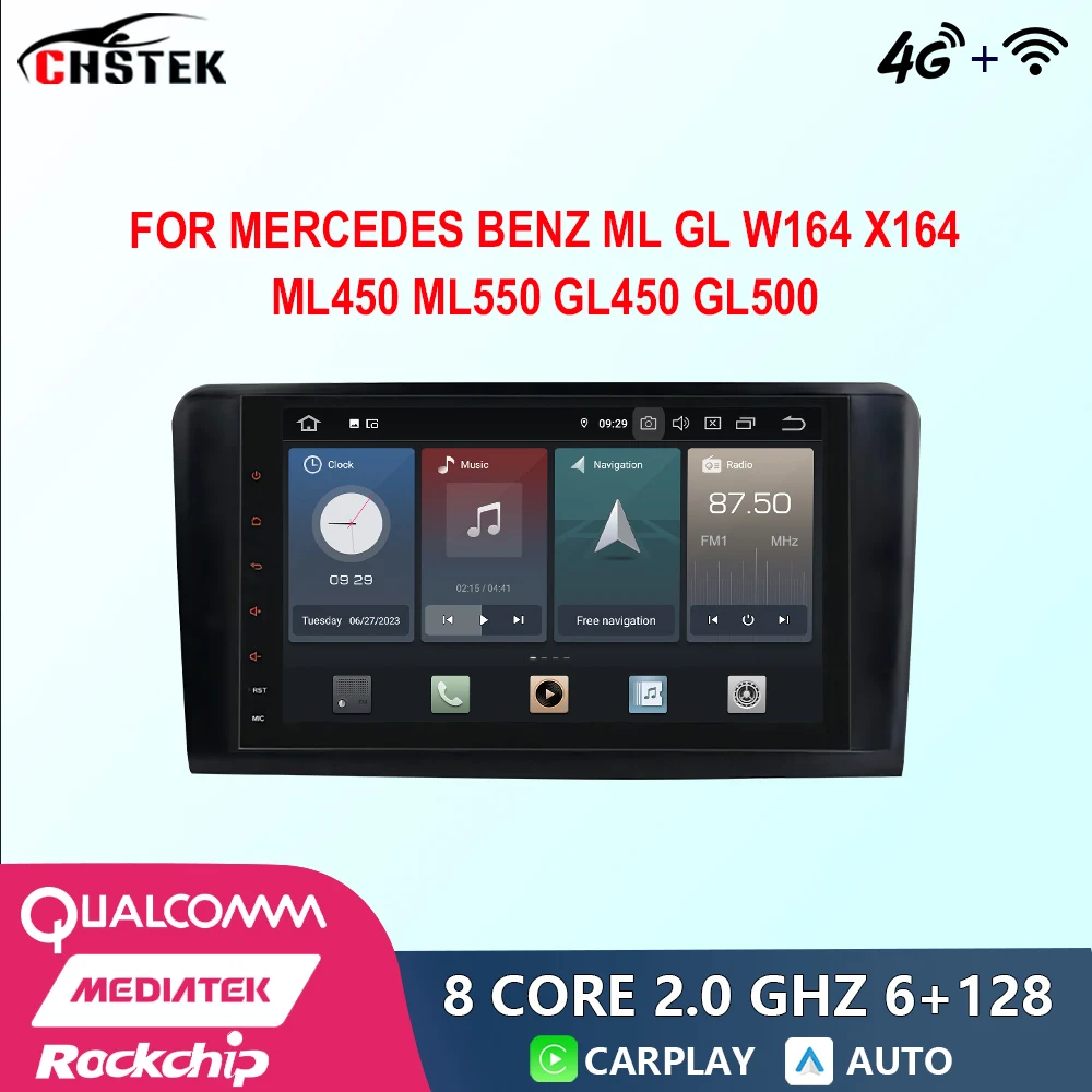 CHSTEK Android12 Car Radio Stereo CarPlay Navigation For Mercedes Benz ML GL W164 X164 ML450 ML550 GL450 GL500 Bluetooth WIFI 4G