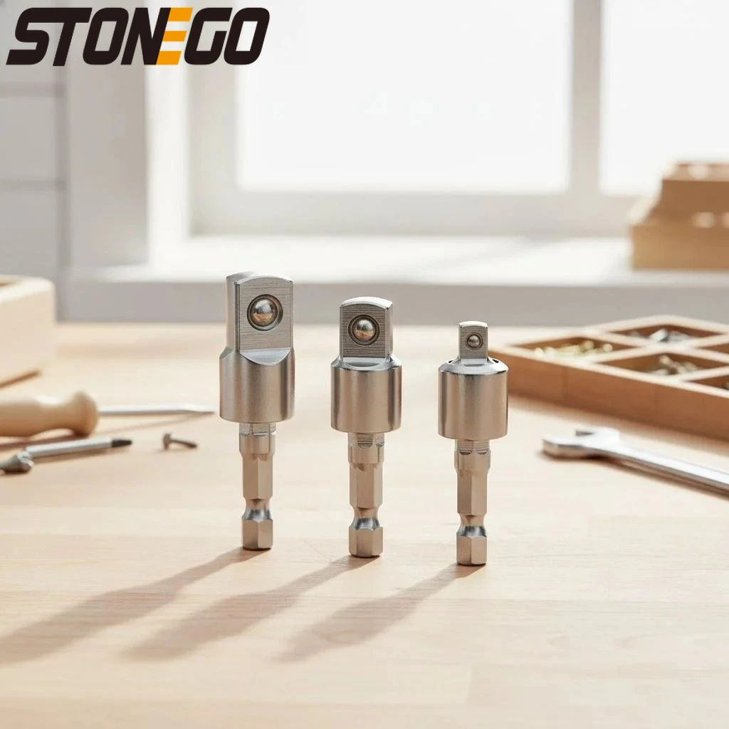 1PC 3PCS Impact Driver Hex Shank Square Socket Adapter Rotatable Extension 1/4 3/8 1/2 Socket Adapter