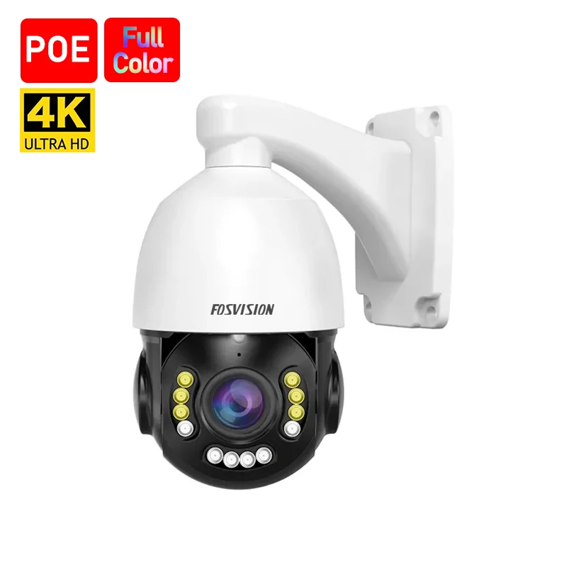 Fosvision High Speed 8MP PTZ POE Camera 30X Optical Zoom Pan Tilt IP Cam HD 200FT Long Range Night Vision