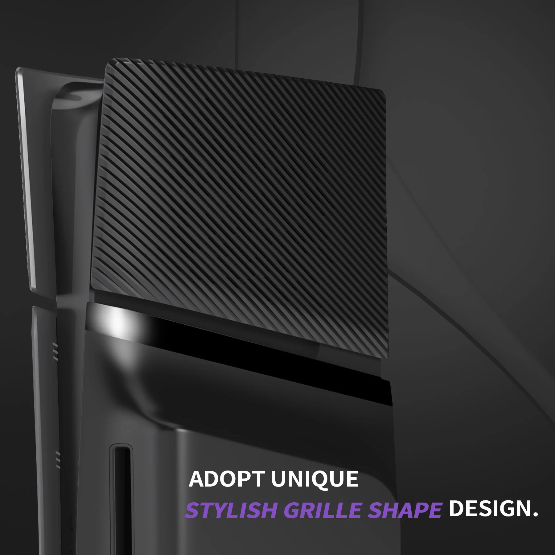 eXtremeRate Voor ps5 Slim Disc Edition Console eXcover Console Vervanging Top Bottom Cover met Cooling Vent Shell - Zwart