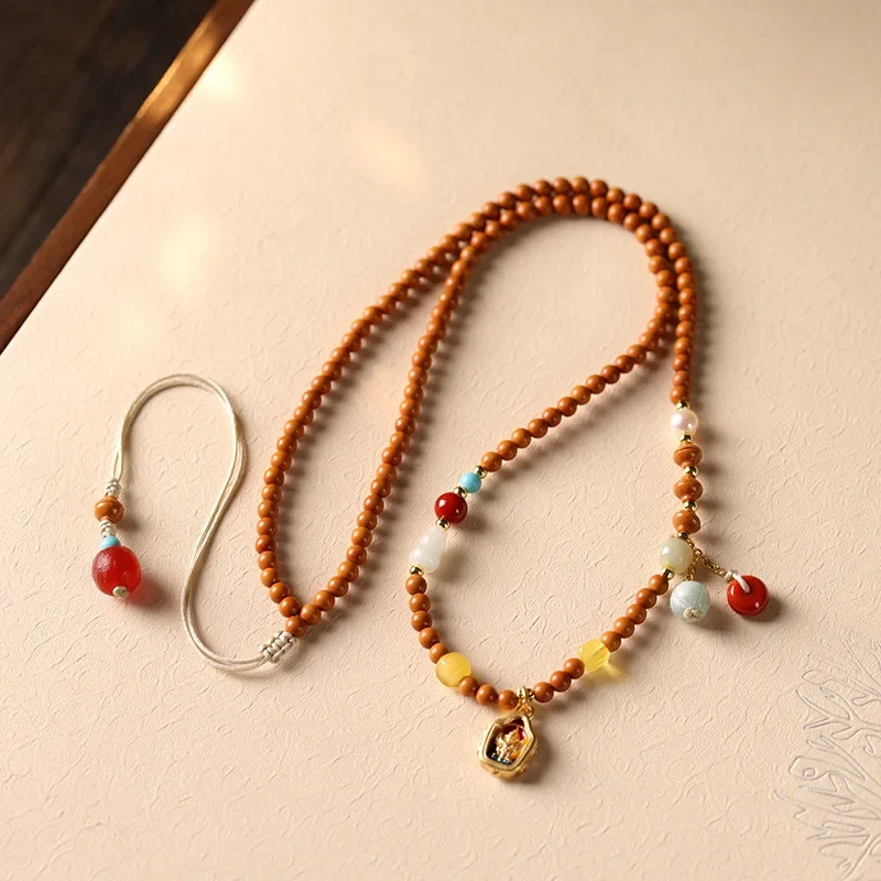 

Новое винтажное регулируемое ожерелье ручной работы в китайском стиле с оливковым сердечником Wen Wan, темпераментное ожерелье, аксессуары с кисточкой