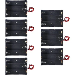 7PCS 18650 Battery Holder Bundle with Wire 18650 Battery Holder Case 3.7V, 3 Slot DIY Battery Storage Boxes, 3 Slot Black