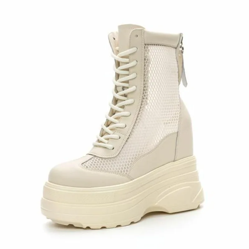 

11cm Summer Fashion Women Sandals Wedges Shoes Women Single Shoes 2026 New Design Breathable Mesh Boots Ladies Shoe