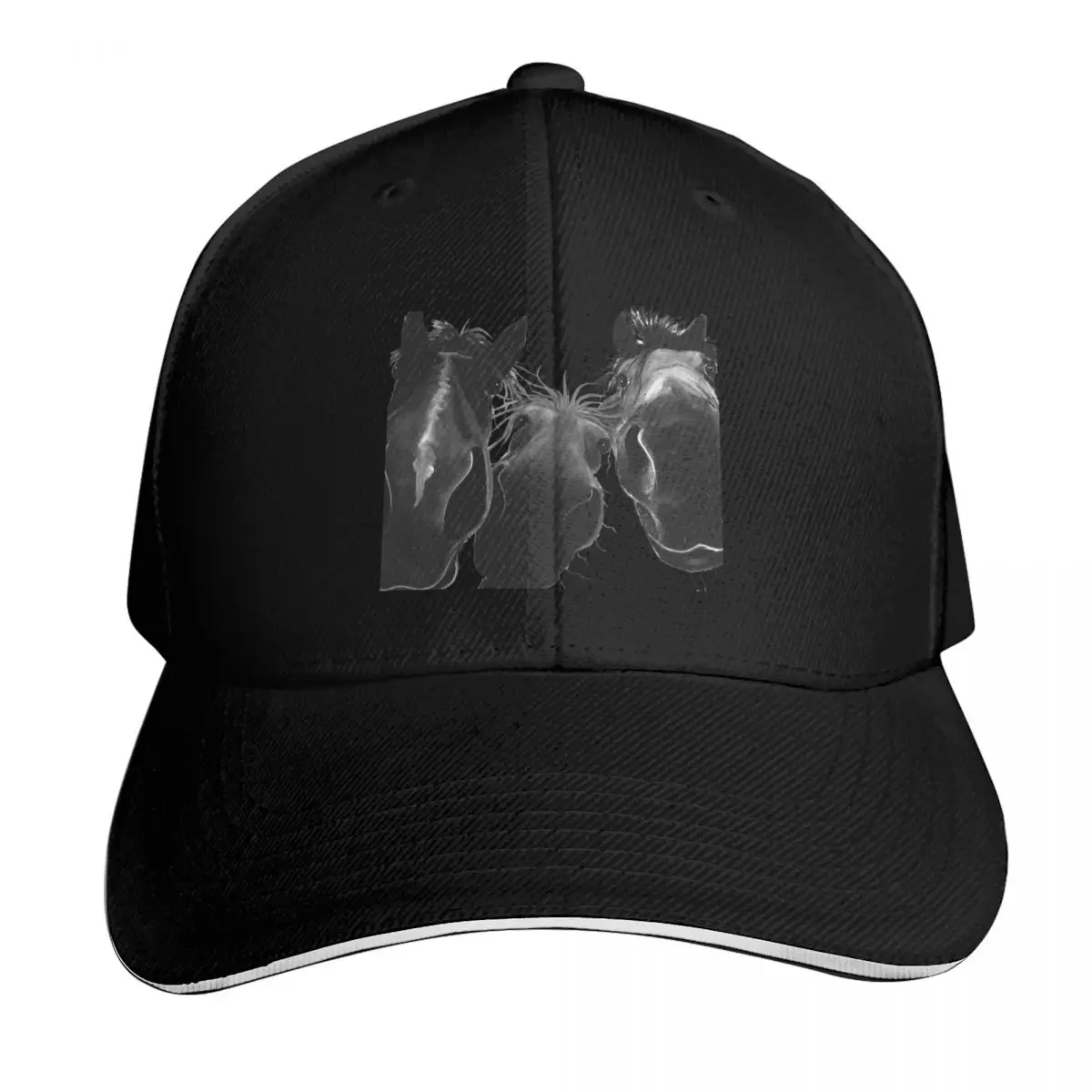 HaPPY HoRSe PRiNT ' RoDNeY, PiNeaPPLe & BuRT B&W ' BY SHiRLeY MacARTHuR Gorra de béisbol para excursión a la playa, sombreros para mujer y hombre