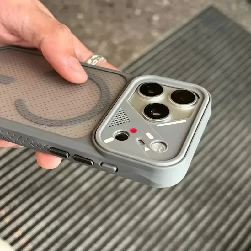 Luxury Shockproof Hybrid Bumper Clear Case For iPhone 17 16 14 15 13 12 18 Pro Max Plus For Magsafe Magnetic Armor Cooling Cover