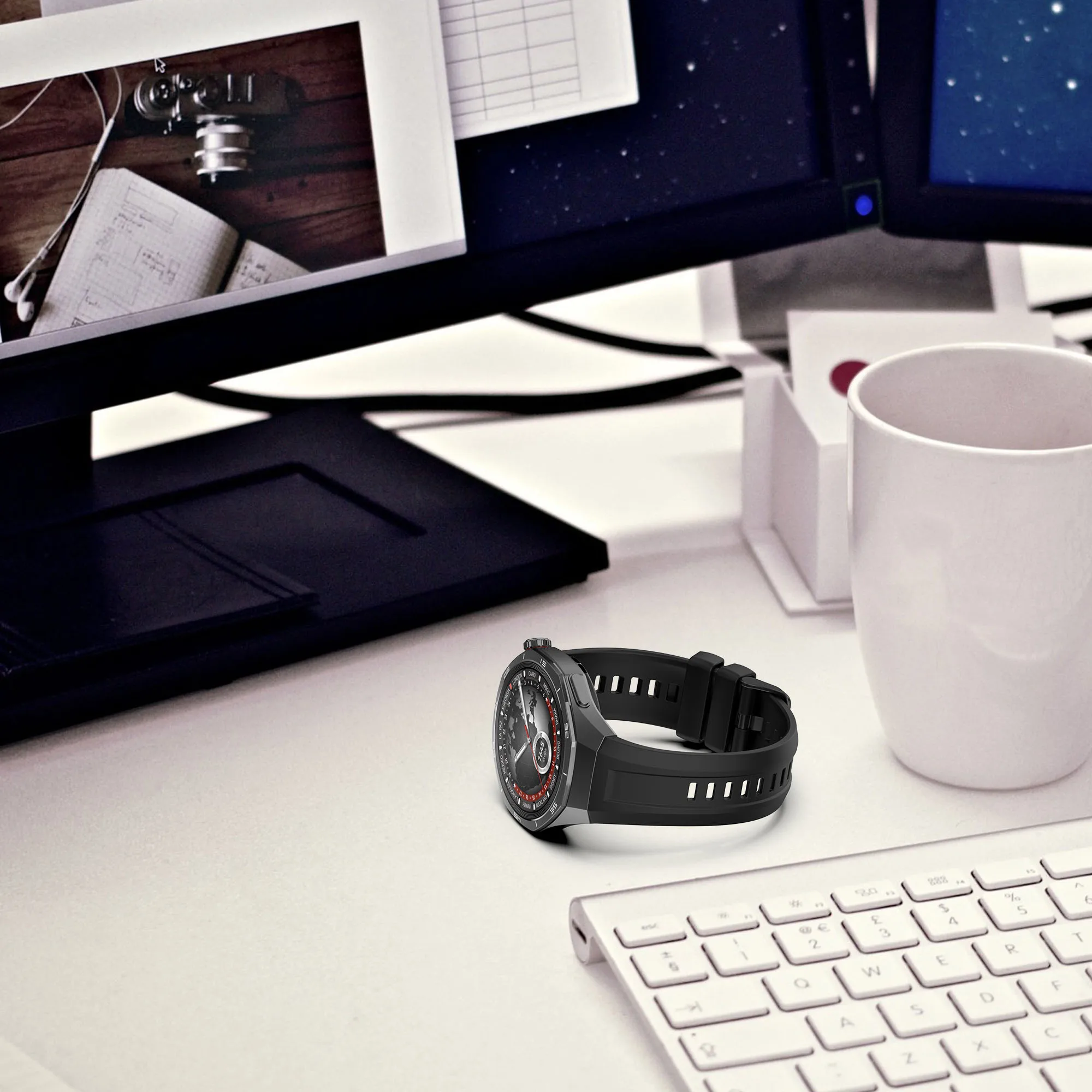 สายนาฬิกาซิลิโคนสําหรับ Huawei WatchGT5 pro 46 มม. สายนาฬิกาอัจฉริยะสําหรับผู้ชาย