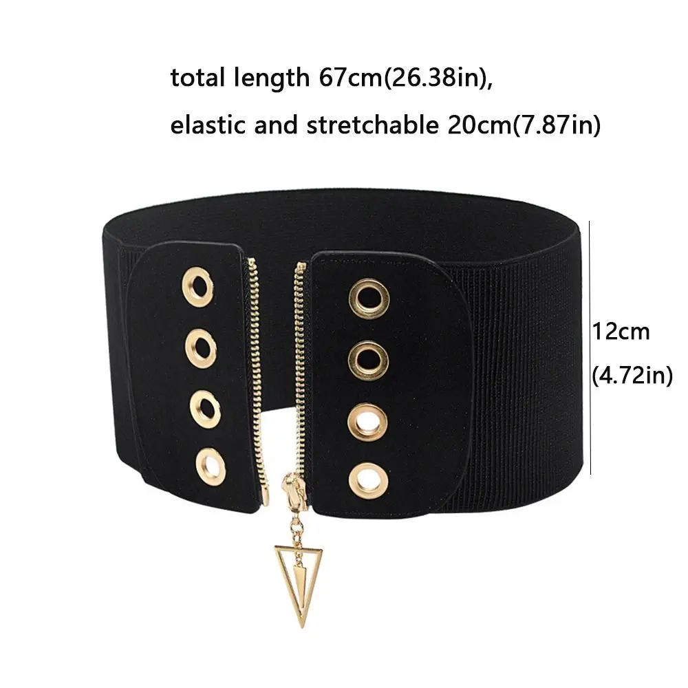 Fashion Wide Elastic Corset Belt Black Plus Size Dress Waistband Elastic Waist Wide Belts for Skirt Dress Coat