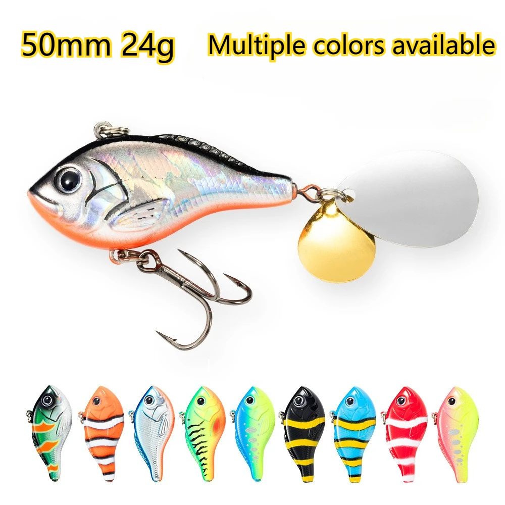 Full-Water-Column 24g 50mm Spinnerbait Noise Plate Sinking Lure Vib Long Cast Hard Bait Bionic Fish Lure